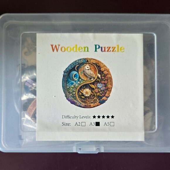 Flower & Bird Yin Yang wooden jigsaw puzzle - Picture 4 of 4